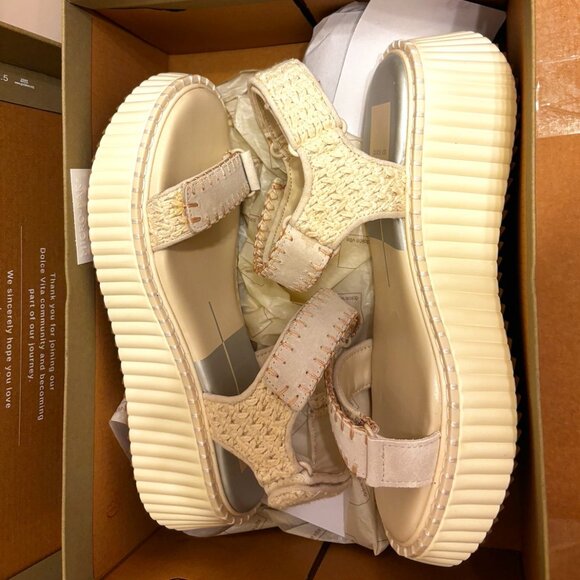 DOLCE VITA DEBORA IVORY SUEDE SANDALS - Picture 1 of 5